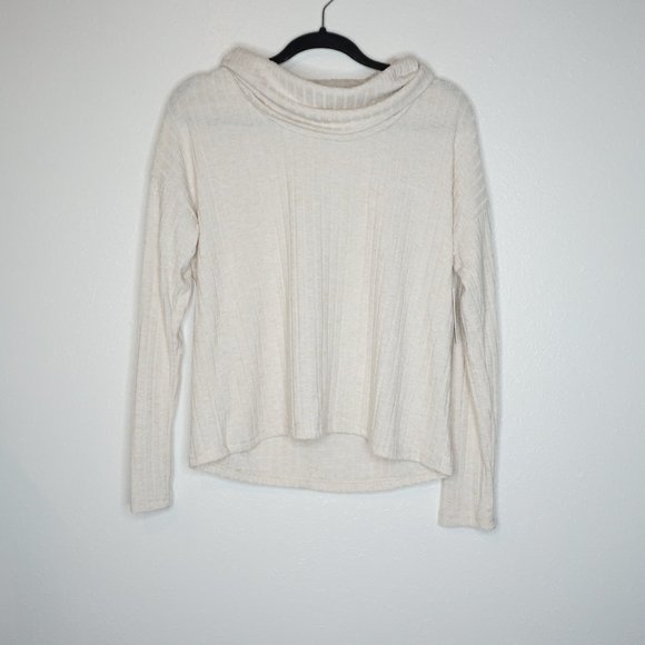 BP Cream Sweater Lightweight Stripe Cowl Neck Large NWT - Picture 1 of 4